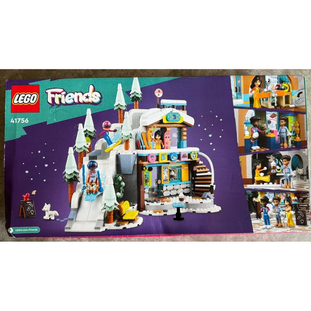 SEALED DMG BOX - Lego Friends 41756 Holiday Ski Slope and Cafe - 980 Pcs - Picture 2 of 4